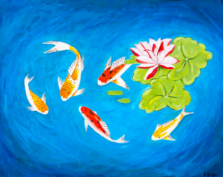 Koi Fish Painting - Feng Shui Collection