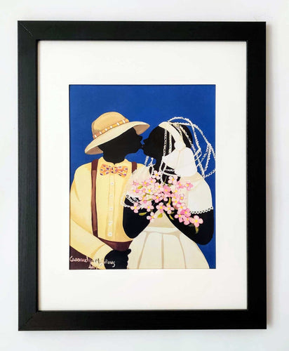 You May Kiss the Bride by Cassandra Gillens - Framed Print 11x14