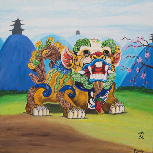Foo Dog Painting - Print on Canvas