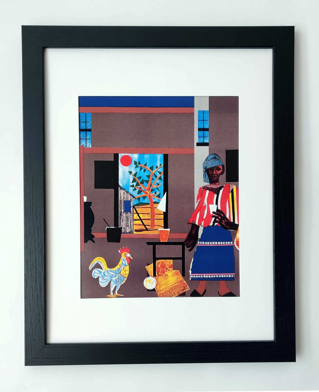 Morning of the Rooster by Romare Bearden - Framed Print 11x14